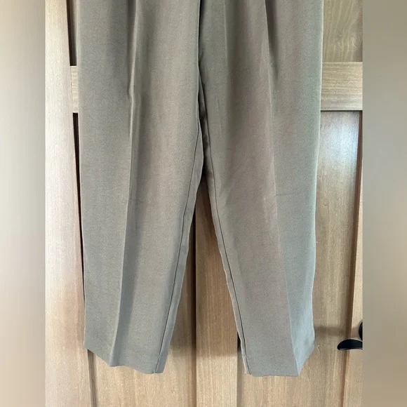 Madewell Tall Pleated Tapered-Leg Pants in Easy Going Crepe Light Roast Size 8T - Picture 3 of 16
